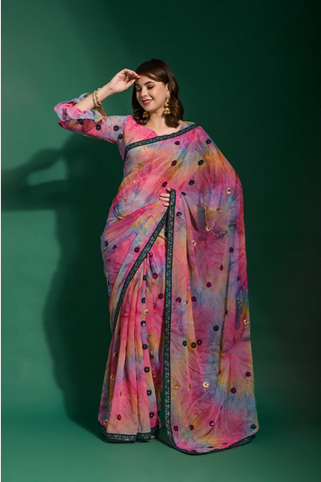 Malti Seq Prizam Georgette Party Wear Sarees Catalog